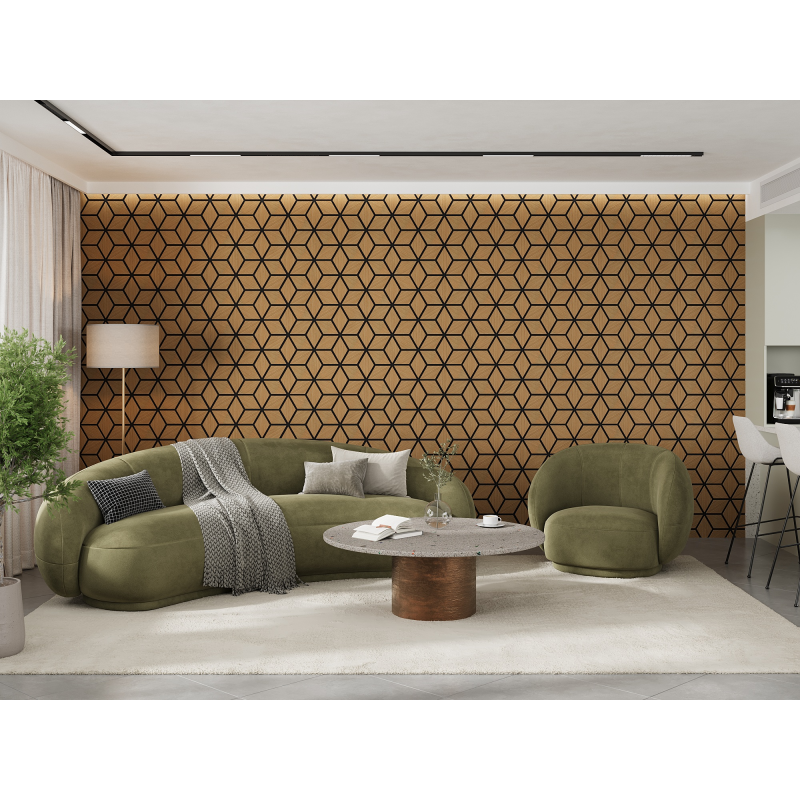 Mexen Lam-B Wall Slats 275 x 30 cm, 4 mm HDF Board, Technical Veneer, Sand Oak - S100-275307-3015-001