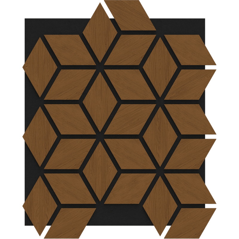Mexen Form 02 acoustic wall panel 81 x 66 cm (4 pcs), 9 mm felt, technical veneer, Natural Oak - S111-81667-02-042