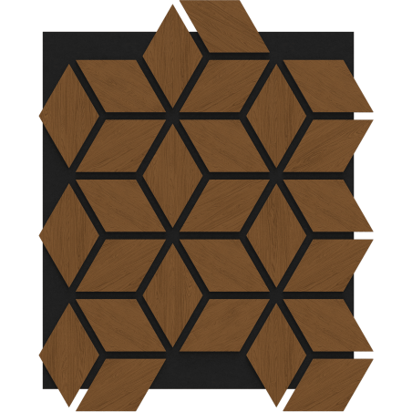 Mexen Form 02 acoustic wall panel 81 x 66 cm (4 pcs), 9 mm felt, technical veneer, Natural Oak - S111-81667-02-042
