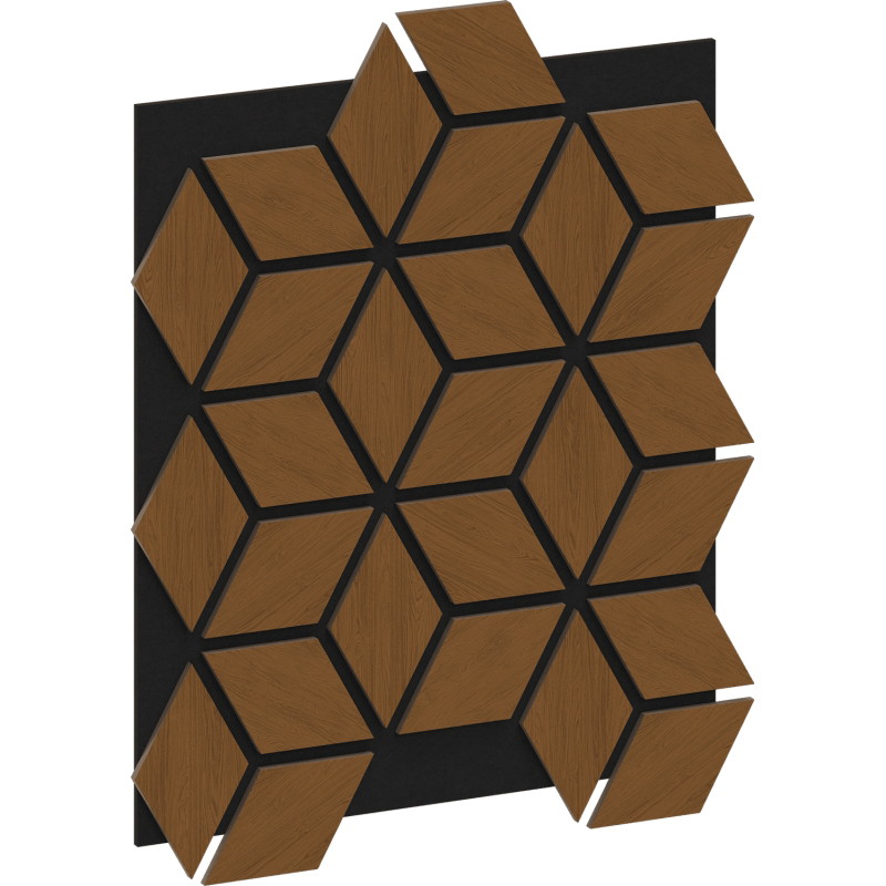 Mexen Form 02 acoustic wall panel 81 x 66 cm (4 pcs), 9 mm felt, technical veneer, Natural Oak - S111-81667-02-042