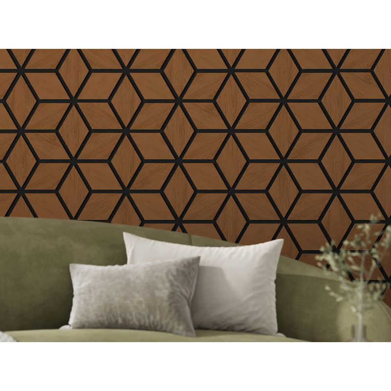 Mexen Form 02 acoustic wall panel 81 x 66 cm (4 pcs), 9 mm felt, technical veneer, Natural Oak - S111-81667-02-042