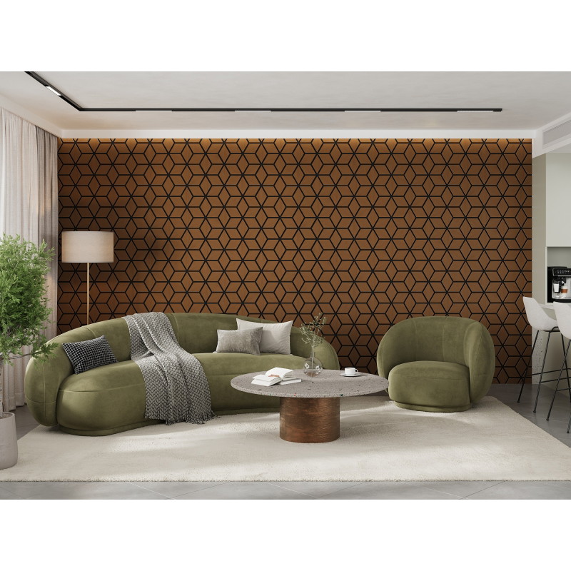 Mexen Form 02 acoustic wall panel 81 x 66 cm (4 pcs), 9 mm felt, technical veneer, Natural Oak - S111-81667-02-042