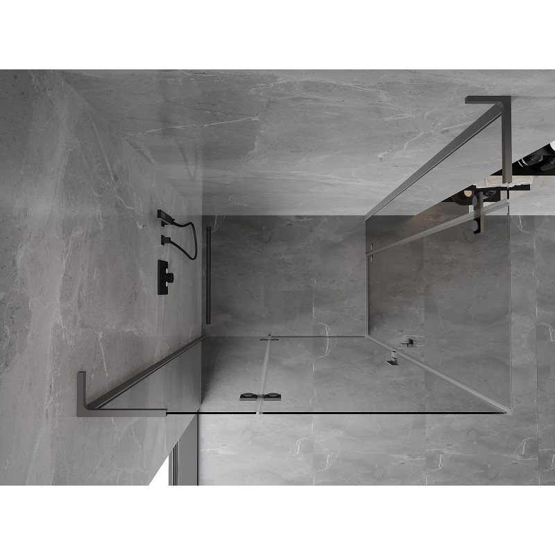 Mexen Mist-H L Duo Left-Hinged Shower Cabin 110 x 100 cm, Transparent, Gun Metal - 8A5L-110L-100P-95-00