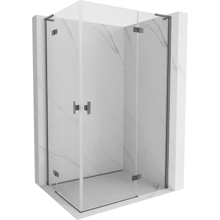 Mexen Mist-H L Duo Shower Enclosure Right Hinged 80 x 110 cm, Transparent, Gun Metal - 8A5L-080L-110P-95-00