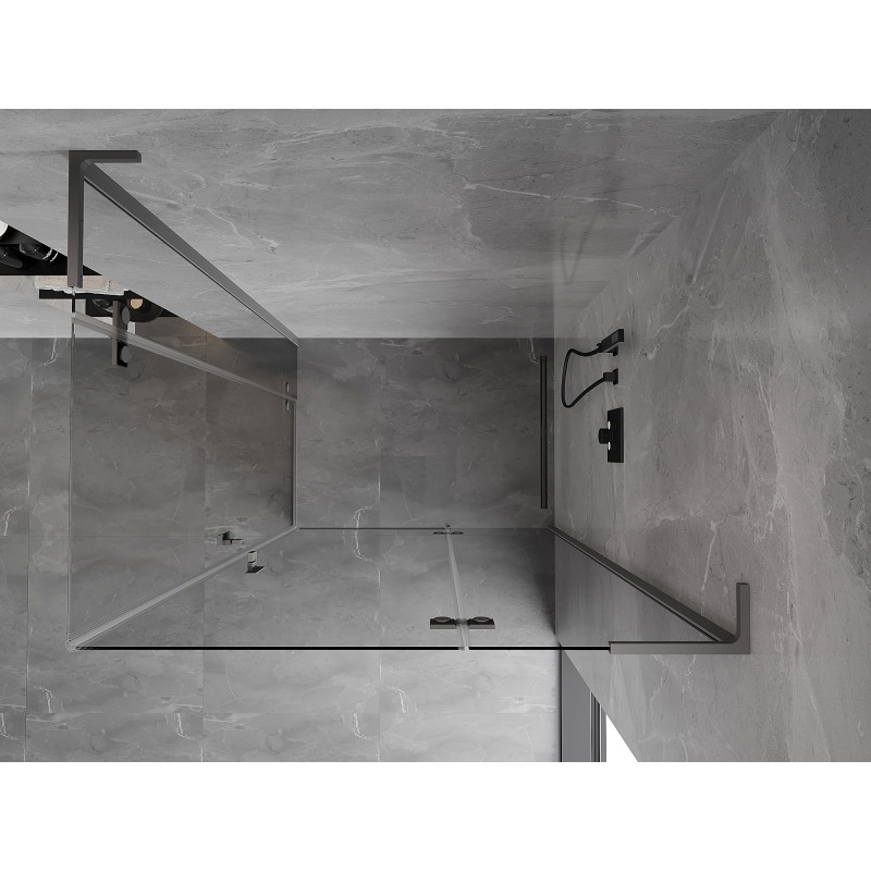 Mexen Mist-H L Duo right-hinged shower enclosure 100 x 110 cm, transparent, gun metal - 8A5L-100L-110P-95-00