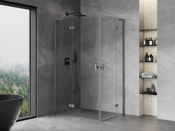 Mexen Mist-H L Duo shower cabin with left hinged door 115 x 110 cm, transparent, gun metal - 8A5L-115L-110P-95-00