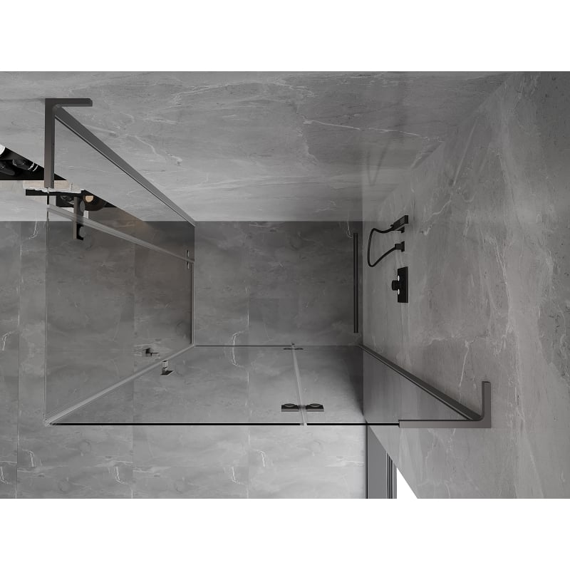 Mexen Mist-H L Duo right-hinged shower cabin 105 x 120 cm, transparent, gun metal - 8A5L-105L-120P-95-00