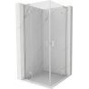 Mexen Mist-H L Duo Hinged Shower Cabin 70 x 70 cm, Transparent, Brushed Nickel - 8A5L-070L-070P-97-00