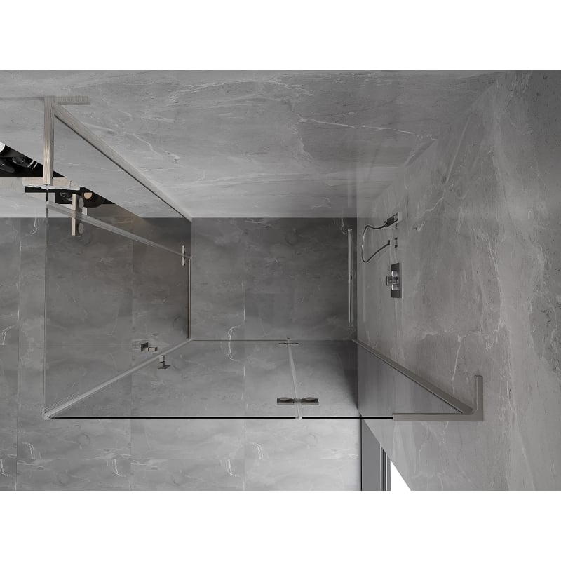 Mexen Mist-H L Duo Shower Cabin Hinged Right 70 x 75 cm, Transparent, Brushed Nickel - 8A5L-070L-075P-97-00