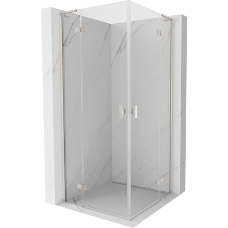 Mexen Mist-H L Duo Swing Shower Cabin 75 x 75 cm, Transparent, Brushed Nickel - 8A5L-075L-075P-97-00