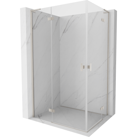Mexen Mist-H L Duo Left Hinged Shower Cabin 80 x 75 cm, Transparent, Brushed Nickel - 8A5L-080L-075P-97-00