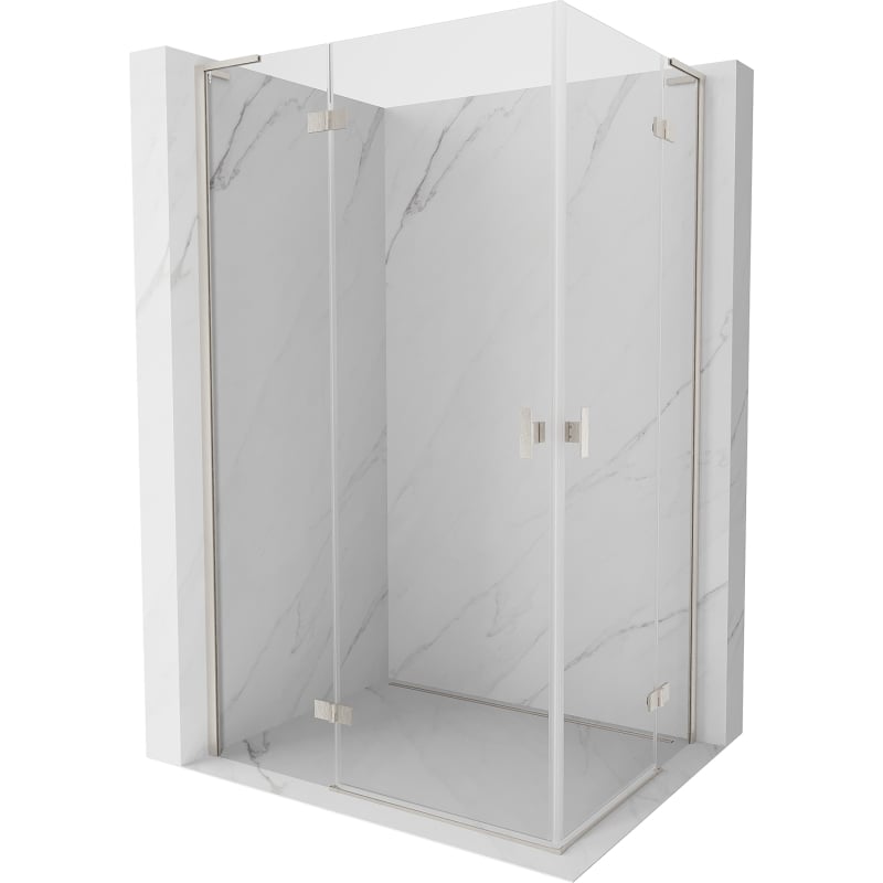 Mexen Mist-H L Duo Shower Enclosure Hinged Left 110 x 75 cm, Transparent, Brushed Nickel - 8A5L-110L-075P-97-00