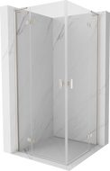 Mexen Mist-H L Duo Swing Shower Enclosure 80 x 80 cm, Transparent, Brushed Nickel - 8A5L-080L-080P-97-00