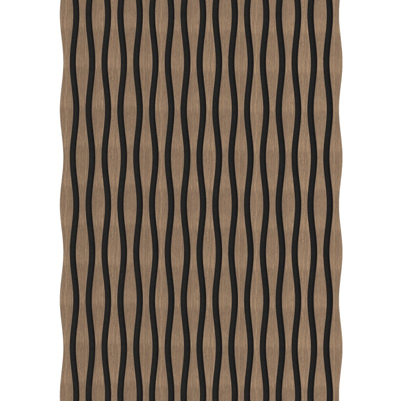 Mexen Lam-SF 01 Lam-SF 26 Acoustic Wall Slats 280 x 30 cm, 9 mm Felt, Technical Veneer, Dark Walnut - S106-280-26-044