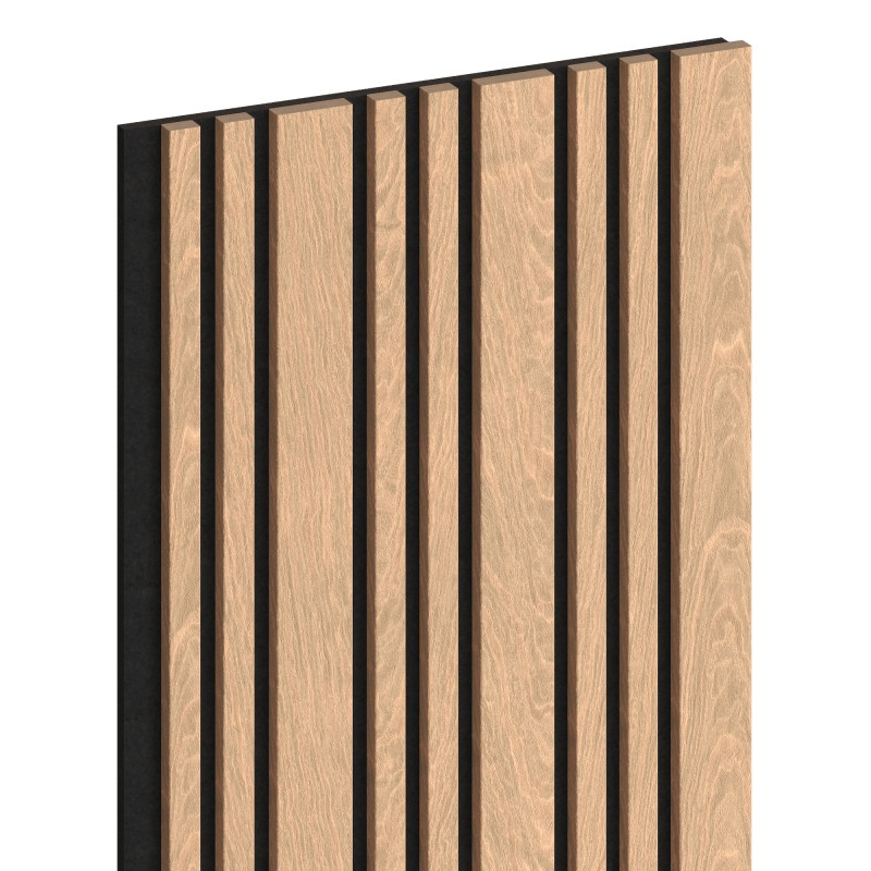 Mexen Lam-F Slim 01 acoustic wall slats 280 x 36.5 cm, 9 mm felt, technical veneer, Bleached Oak - S107-280-01-040
