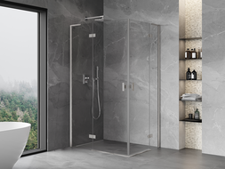 Mexen Mist-H L Duo Shower Enclosure Hinged Left 95 x 85 cm, Transparent, Brushed Nickel - 8A5L-095L-085P-97-00