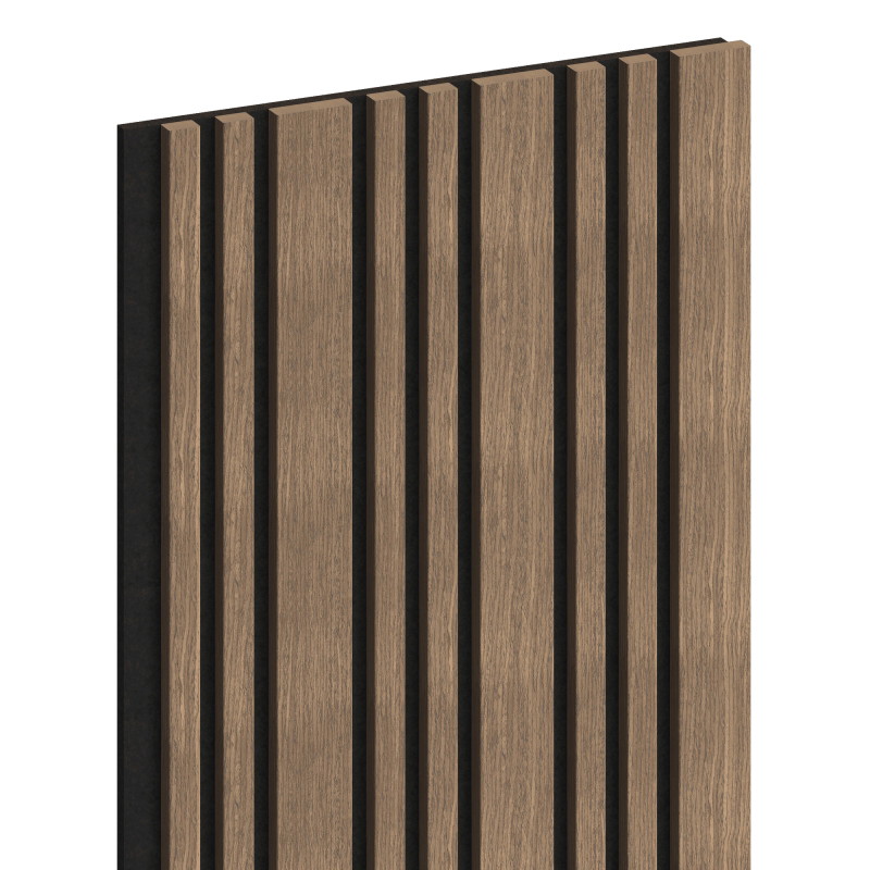 Mexen Lam-F Slim 01 acoustic wall slats 280 x 36.5 cm, felt 9 mm, technical veneer, Dark Walnut - S107-280-01-044