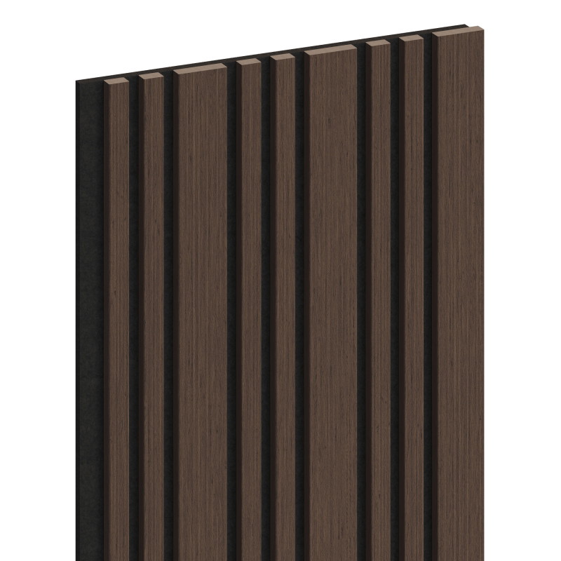 Mexen Lam-F Slim 01 acoustic wall slats 280 x 36.5 cm, 9 mm felt, technical veneer, Mocca Oak - S107-280-01-045