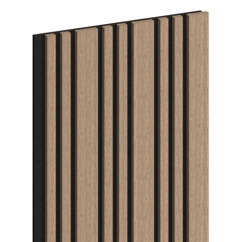 Mexen Lam-F Slim 01 Acoustic Wall Panels 280 x 36.5 cm, 9 mm Felt, Technical Veneer, Light Walnut - S107-280-01-047