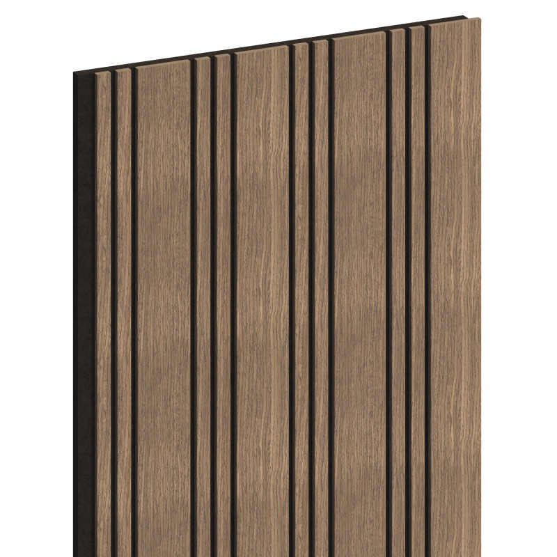 Mexen Lam-F Nano 01 acoustic wall slats 280 x 32.4 cm, 9 mm felt, technical veneer, Dark Walnut - S108-280-01-044