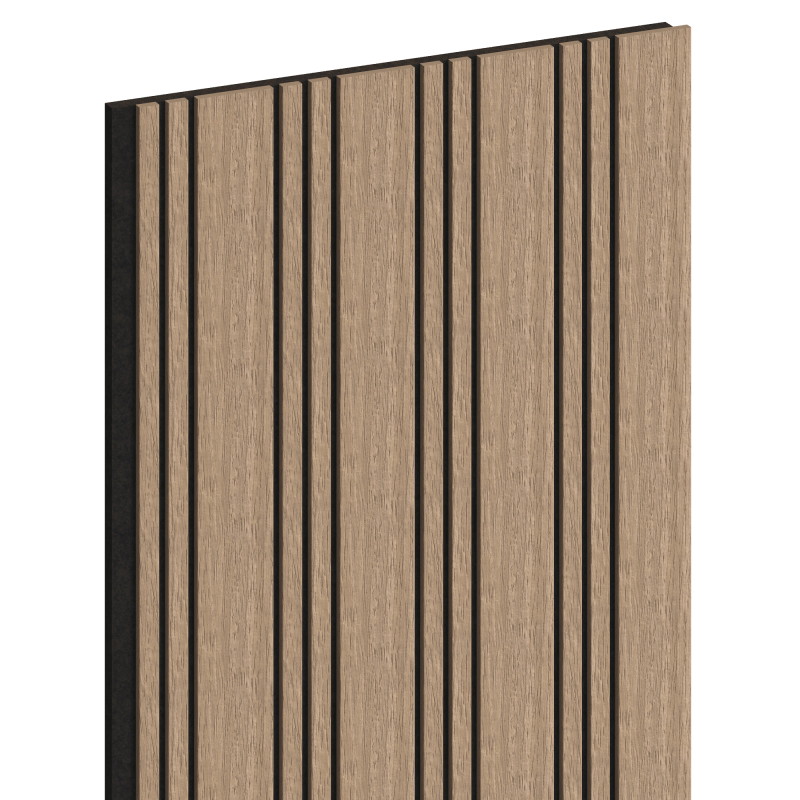 Mexen Lam-F Nano 01 Acoustic Wall Slats 280 x 32.4 cm, 9 mm Felt, Technical Veneer, Light Walnut - S108-280-01-047