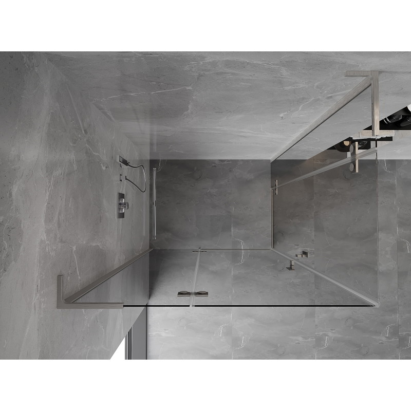 Mexen Mist-H L Duo shower cabin, hinged left 100 x 95 cm, transparent, brushed nickel - 8A5L-100L-095P-97-00