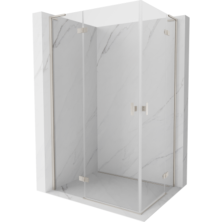 Mexen Mist-H L Duo Shower Enclosure Hinged Left 105 x 100 cm, Transparent, Brushed Nickel - 8A5L-105L-100P-97-00