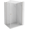 Mexen Mist-H L Duo Shower Cabin Hinged Right 90 x 110 cm, Transparent, Brushed Nickel - 8A5L-090L-110P-97-00