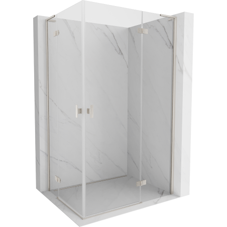 Mexen Mist-H L Duo Right-Swing Shower Enclosure 95 x 110 cm, Transparent, Brushed Nickel - 8A5L-095L-110P-97-00