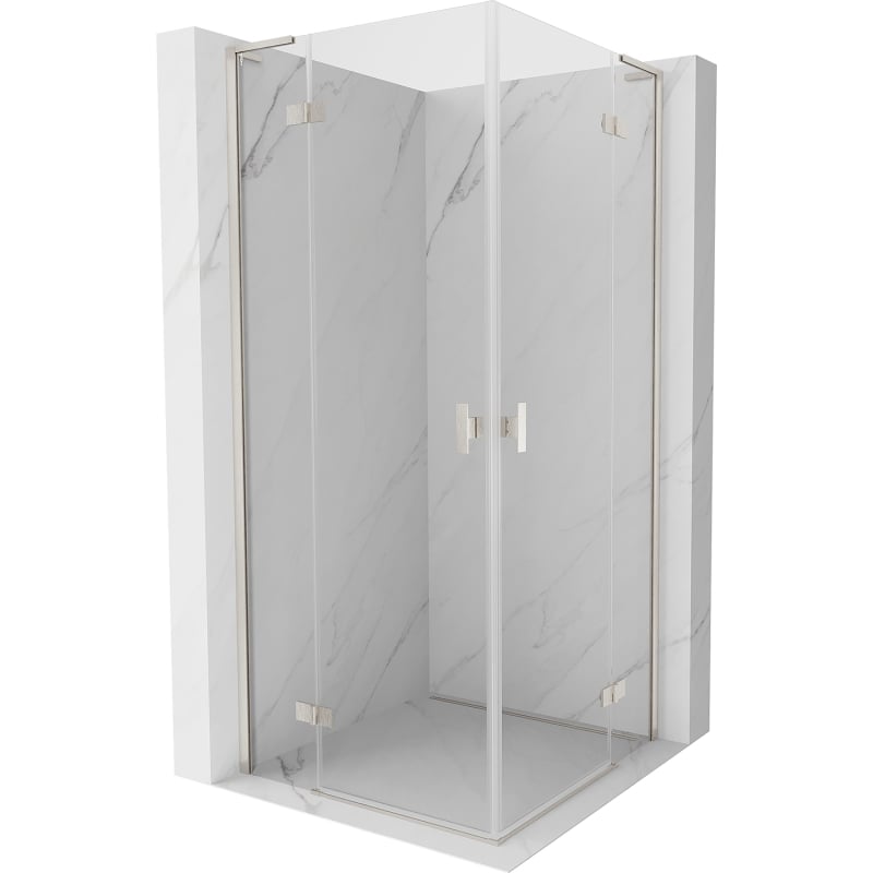 Mexen Mist-H L Duo pivot shower cabin 110 x 110 cm, transparent, brushed nickel - 8A5L-110L-110P-97-00