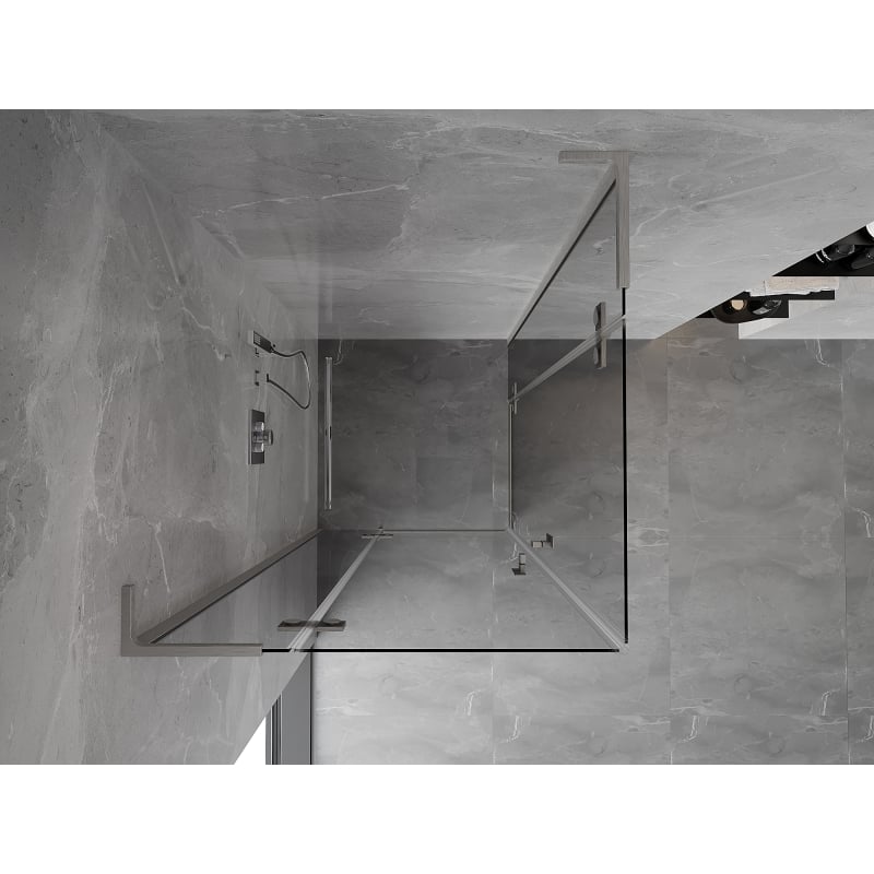 Mexen Mist-H L Duo pivot shower cabin 115 x 115 cm, transparent, brushed nickel - 8A5L-115L-115P-97-00