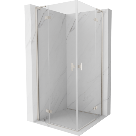 Mexen Mist-H L Duo pivot shower cabin 115 x 115 cm, transparent, brushed nickel - 8A5L-115L-115P-97-00