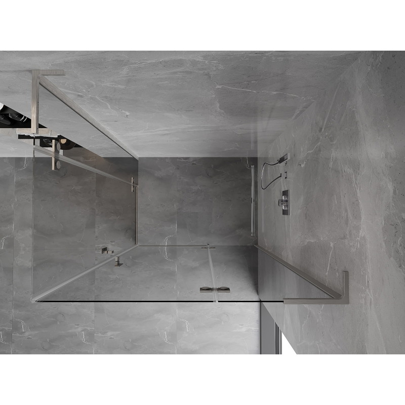 Mexen Mist-H L Duo Right Hinged Shower Enclosure 105 x 120 cm, Transparent, Brushed Nickel - 8A5L-105L-120P-97-00