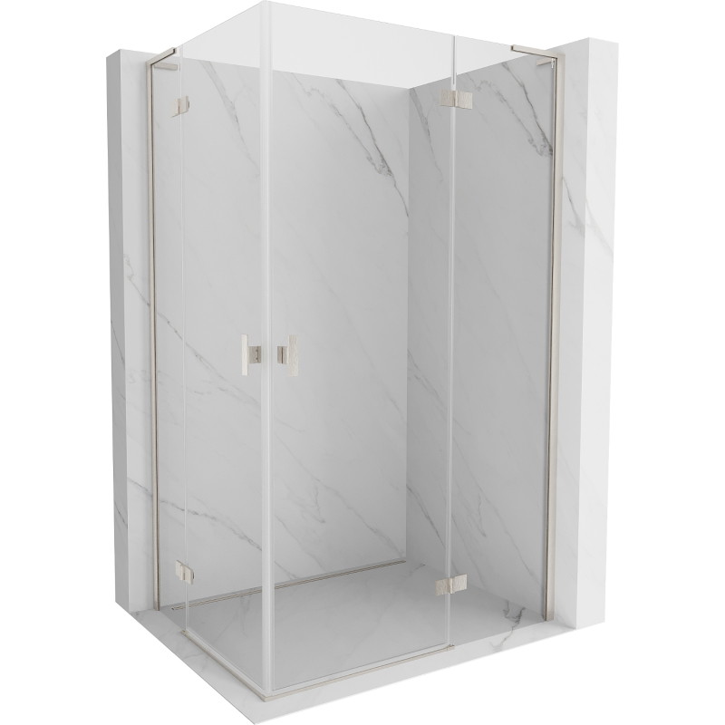 Mexen Mist-H L Duo Right Hinged Shower Enclosure 105 x 120 cm, Transparent, Brushed Nickel - 8A5L-105L-120P-97-00