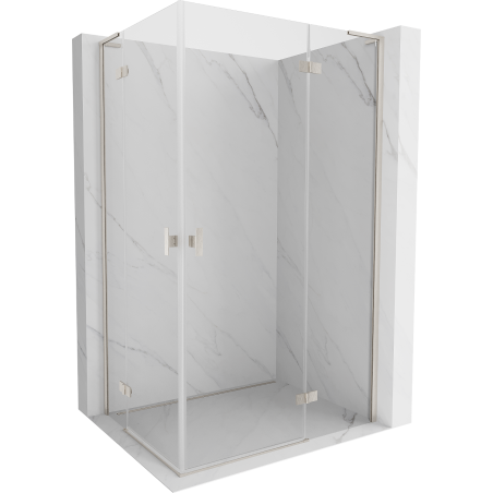 Mexen Mist-H L Duo Right Hinged Shower Enclosure 105 x 120 cm, Transparent, Brushed Nickel - 8A5L-105L-120P-97-00