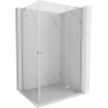 Mexen Mist-H L Duo Right Hinged Shower Enclosure 105 x 120 cm, Transparent, Brushed Nickel - 8A5L-105L-120P-97-00