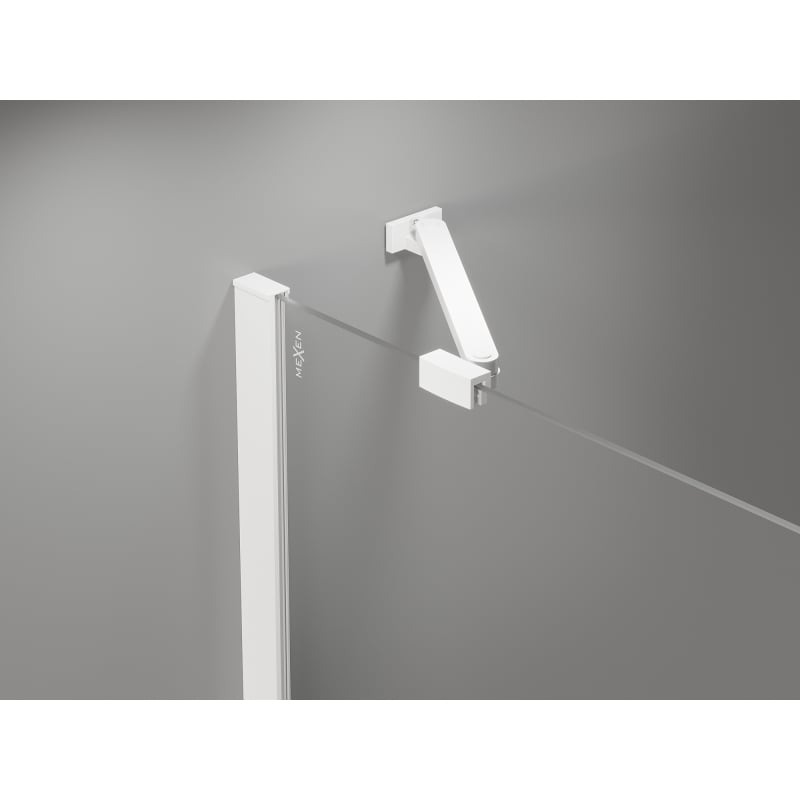 Mexen Mist-H left hinged shower door 130 cm, transparent, white - 8A5-130-001-20-00-L