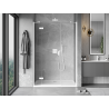 Mexen Mist-H left pivot shower door 140 cm, transparent, white - 8A5-140-001-20-00-L