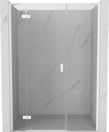 Mexen Mist-H left hinged shower door 155 cm, transparent, white - 8A5-155-001-20-00-L
