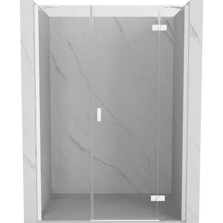 Mexen Mist-H right-hinged shower door 140 cm, transparent, white - 8A5-140-001-20-00-P