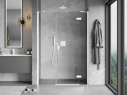 Mexen Mist-H right swing shower door 145 cm, transparent, white - 8A5-145-001-20-00-P