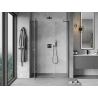 Mexen Mist-H left-hand hinged shower door 150 cm, transparent, brushed gun gray - 8A5-150-001-66-00-L