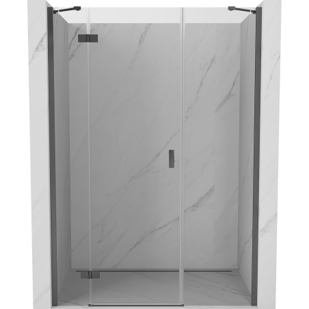 Mexen Mist-H left-hand hinged shower door 150 cm, transparent, brushed gun gray - 8A5-150-001-66-00-L