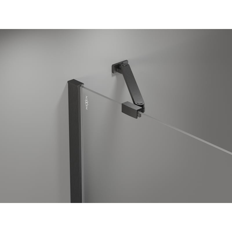 Mexen Mist-H left-hand swing shower door 155 cm, transparent, brushed gun gray - 8A5-155-001-66-00-L