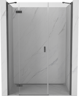 Mexen Mist-H left-hand swing shower door 155 cm, transparent, brushed gun gray - 8A5-155-001-66-00-L