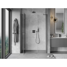 Mexen Mist-H left-side hinged shower door 160 cm, transparent, brushed gun gray - 8A5-160-001-66-00-L