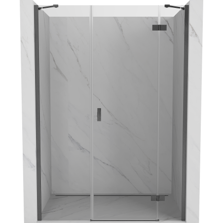 Mexen Mist-H right-hinged shower door 130 cm, transparent, brushed gun gray - 8A5-130-001-66-00-P