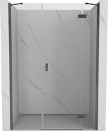 Mexen Mist-H right-side hinged shower door 145 cm, transparent, brushed gun gray - 8A5-145-001-66-00-P