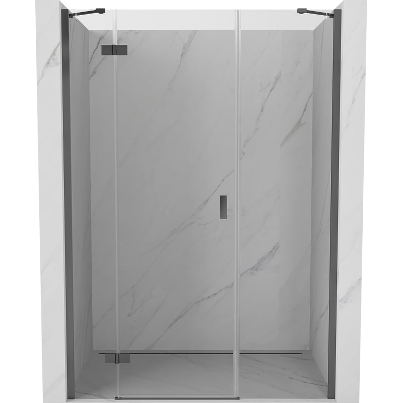 Mexen Mist-H left folding shower door 150 cm, transparent, gun metal - 8A5-150-001-95-00-L