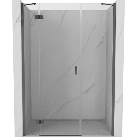 Mexen Mist-H Left Hinged Shower Door 160 cm, Transparent, Gun Metal - 8A5-160-001-95-00-L